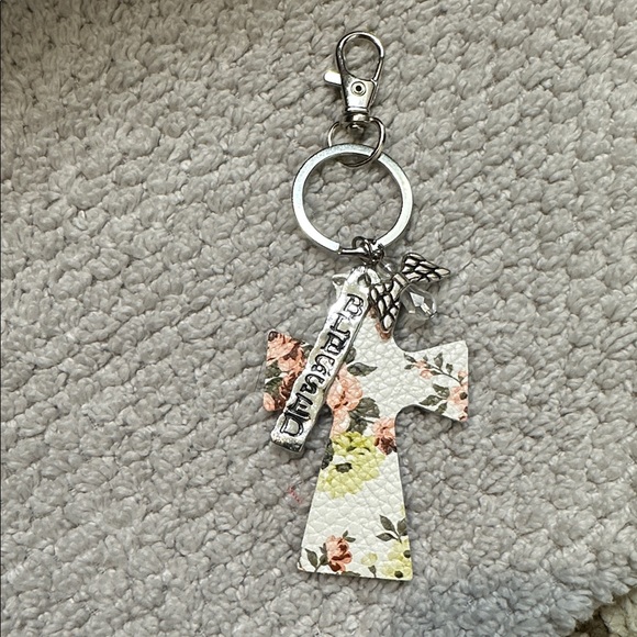 Keychain bag charm floral cross with charm - Picture 4 of 8
